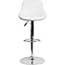 Flash Furniture Contemporary Bucket Seat Adjustable Height Barstool with Diamond Pattern Back and Chrome Base, Vinyl, White Thumbnail 2