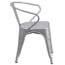 Flash Furniture Silver Metal Indoor/Outdoor Chair with Arms Thumbnail 2