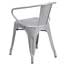 Flash Furniture Silver Metal Indoor/Outdoor Chair with Arms Thumbnail 3