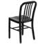 Flash Furniture Indoor-Outdoor Chair, Metal, Black Thumbnail 3