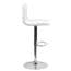 Flash Furniture Contemporary White Vinyl Adjustable Height Barstool with Horizontal Stitch Back and Chrome Base Thumbnail 2