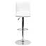 Flash Furniture Contemporary White Vinyl Adjustable Height Barstool with Horizontal Stitch Back and Chrome Base Thumbnail 4