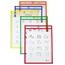 C-Line® Reusable Dry Erase Pockets, 9 x 12, Assorted Primary Colors, 25/Box Thumbnail 1