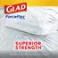 Glad® ForceFlex Tall Kitchen Drawstring Trash Bags, 13 Gallon, White, 100/Box, 4/Carton Thumbnail 4