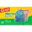 Glad® Tall Kitchen Drawstring Recycling Bags, 13 Gallon Blue Trash Bag, 45/Box, 4/Carton Thumbnail 3