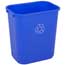 Continental® Commercial Products Recycle Waste Basket, 28-1/8 QT, 14.4"L x 10.25"W x 15"H, Blue Thumbnail 1