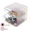 deflecto Stackable Cube Organizer, 2 Drawer with Clip, 6" x 6" x 7 1/4", Clear Thumbnail 4