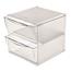 deflecto® Stackable Cube Organizer, 2 Drawer with Clip, 6" x 6" x 7 1/4", Clear Thumbnail 6