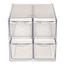 deflecto® Stackable Cube Organizer, 4 Drawer with Clip, 6" x 6" x 7 1/4", Clear Thumbnail 3