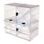 deflecto® Stackable Cube Organizer, 4 Drawer with Clip, 6" x 6" x 7 1/4", Clear Thumbnail 4