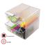 deflecto® Stackable Cube Organizer, 4 Drawer with Clip, 6" x 6" x 7 1/4", Clear Thumbnail 5