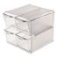 deflecto® Stackable Cube Organizer, 4 Drawer with Clip, 6" x 6" x 7 1/4", Clear Thumbnail 9
