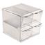 deflecto® Stackable Cube Organizer, 4 Drawer with Clip, 6" x 6" x 7 1/4", Clear Thumbnail 10
