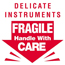 W.B. Mason Co. Delicate Instruments Labels, Delicate Instruments- Fragile- Handle With Care, 3 in x 3 in, Red/White, 500/Roll Thumbnail 1