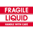 W.B. Mason Co. Labels, Fragile- Liquid- Handle With Care, 3 in x 5 in, Red/White, 500/Roll Thumbnail 1