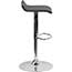 Flash Furniture Contemporary Adjustable Height Barstool with Solid Wave Seat and Chrome Base, Vinyl, Black Thumbnail 5