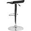 Flash Furniture Contemporary Adjustable Height Barstool with Solid Wave Seat and Chrome Base, Vinyl, Black Thumbnail 4