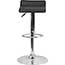 Flash Furniture Contemporary Adjustable Height Barstool with Solid Wave Seat and Chrome Base, Vinyl, Black Thumbnail 3