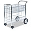 Fellowes Mail Cart, 200 lb Capacity, 4 in Caster Size, 21.5 in W x 37.5 in D x 39.5 in H, Chrome/Steel Thumbnail 2