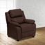Flash Furniture Deluxe Padded Contemporary Brown LeatherSoft Kids Recliner With Storage Arms Thumbnail 2