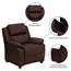 Flash Furniture Deluxe Padded Contemporary Brown LeatherSoft Kids Recliner With Storage Arms Thumbnail 6