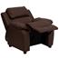 Flash Furniture Deluxe Padded Contemporary Brown LeatherSoft Kids Recliner With Storage Arms Thumbnail 9