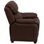 Flash Furniture Deluxe Padded Contemporary Brown LeatherSoft Kids Recliner With Storage Arms Thumbnail 10