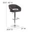 Flash Furniture Contemporary Charcoal Fabric Adjustable Height Barstool With Rounded Mid-Back & Chrome Base Thumbnail 6