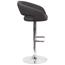 Flash Furniture Contemporary Charcoal Fabric Adjustable Height Barstool With Rounded Mid-Back & Chrome Base Thumbnail 9