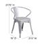 Flash Furniture Silver Metal Indoor-Outdoor Chair with Arms Thumbnail 8