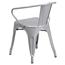 Flash Furniture Silver Metal Indoor/Outdoor Chair with Arms Thumbnail 9