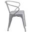 Flash Furniture Silver Metal Indoor-Outdoor Chair with Arms Thumbnail 11
