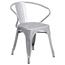 Flash Furniture Silver Metal Indoor-Outdoor Chair with Arms Thumbnail 1