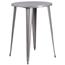 Flash Furniture Round Indoor/Outdoor Bar Height Table, Metal, Silver, 30 in Thumbnail 1