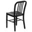 Flash Furniture Indoor-Outdoor Chair, Metal, Black Thumbnail 9
