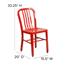 Flash Furniture Indoor/Outdoor Chair, Metal, Red Thumbnail 10