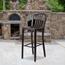 Flash Furniture Indoor-Outdoor Barstool with Vertical Slat Back, 30" H, Metal, Black-Antique Gold Thumbnail 7