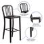 Flash Furniture Indoor/Outdoor Barstool with Vertical Slat Back, 30 in H, Metal, Black/Antique Gold Thumbnail 9