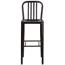 Flash Furniture Indoor/Outdoor Barstool with Vertical Slat Back, 30 in H, Metal, Black/Antique Gold Thumbnail 14