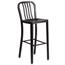 Flash Furniture Indoor/Outdoor Barstool with Vertical Slat Back, 30 in H, Metal, Black/Antique Gold Thumbnail 1