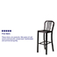 Flash Furniture Indoor-Outdoor Barstool with Vertical Slat Back, 30" H, Metal, Black-Antique Gold Thumbnail 2