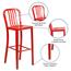 Flash Furniture 30 in High Red Metal Indoor/Outdoor Barstool with Vertical Slat Back, 30 in H, Metal, Red Thumbnail 7