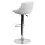 Flash Furniture Contemporary Bucket Seat Adjustable Height Barstool with Diamond Pattern Back and Chrome Base, Vinyl, White Thumbnail 7