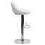 Flash Furniture Contemporary Bucket Seat Adjustable Height Barstool with Diamond Pattern Back and Chrome Base, Vinyl, White Thumbnail 9