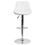 Flash Furniture Contemporary Bucket Seat Adjustable Height Barstool with Diamond Pattern Back and Chrome Base, Vinyl, White Thumbnail 10