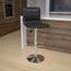 Flash Furniture Contemporary Adjustable Height Barstool with Horizontal Stitch Back and Chrome Base, Vinyl, Gray Thumbnail 6