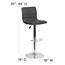 Flash Furniture Contemporary Adjustable Height Barstool with Horizontal Stitch Back and Chrome Base, Vinyl, Gray Thumbnail 9