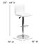 Flash Furniture Contemporary White Vinyl Adjustable Height Barstool with Horizontal Stitch Back and Chrome Base Thumbnail 8