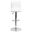 Flash Furniture Contemporary White Vinyl Adjustable Height Barstool with Horizontal Stitch Back and Chrome Base Thumbnail 12