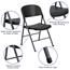 Flash Furniture HERCULES Series 330 lb. Capacity Black Plastic Folding Chair with Charcoal Frame Thumbnail 7
